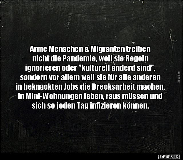 Arme Menschen & Migranten treiben nicht die Pandemie, weil.. - Lustige Bilder | DEBESTE.de