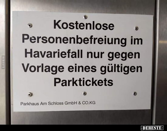 Kostenlose Personenbefreiung im Havariefall nur gegen.. - Lustige Bilder | DEBESTE.de