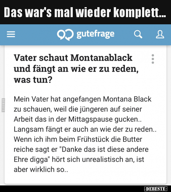 Das war's mal wieder komplett...