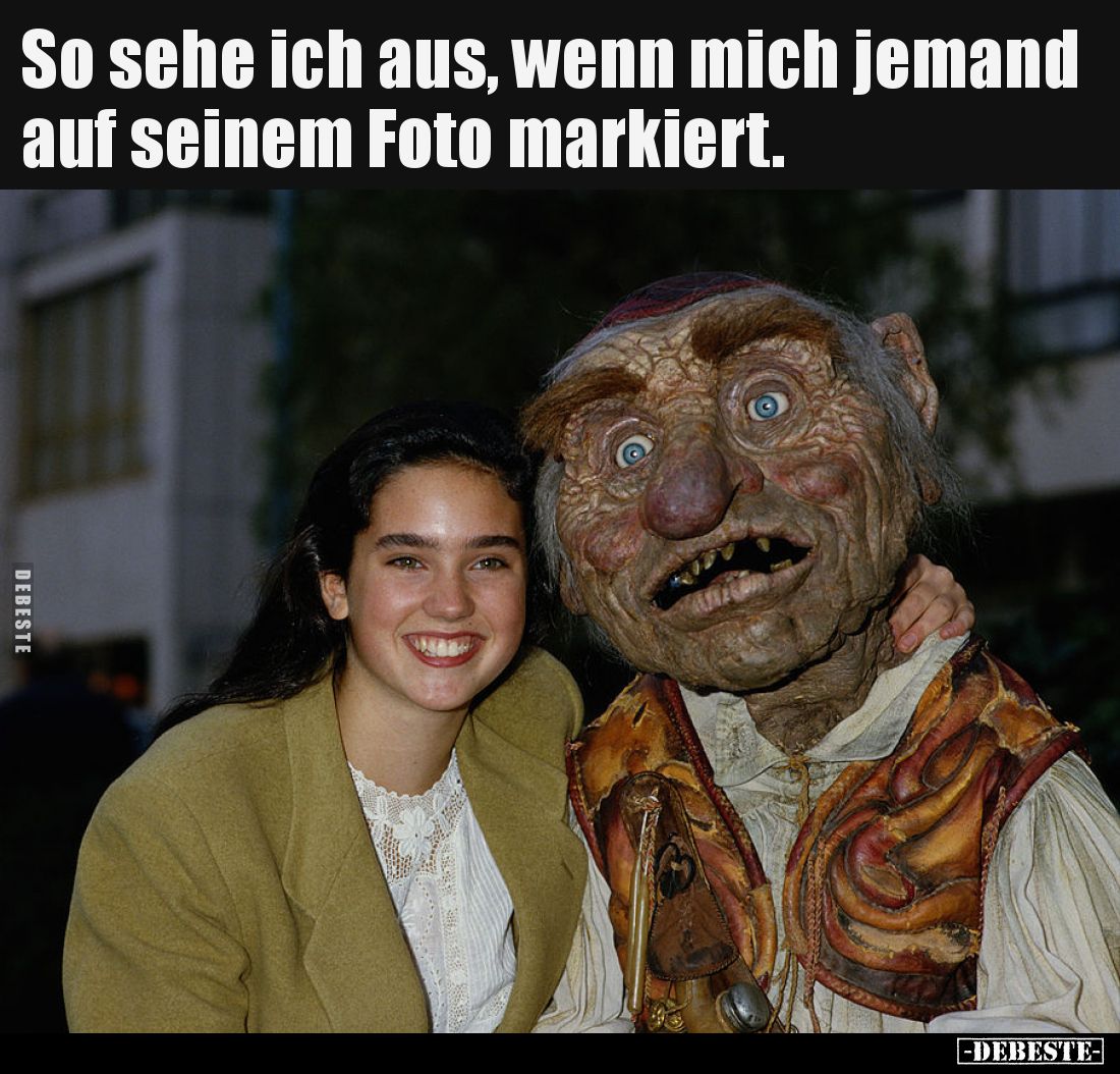 So sehe ich aus, wenn mich jemand auf seinem Foto markiert.