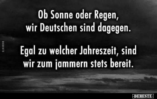 Ob Sonne oder Regen, wir Deutschen sind dagegen.. - Lustige Bilder | DEBESTE.de