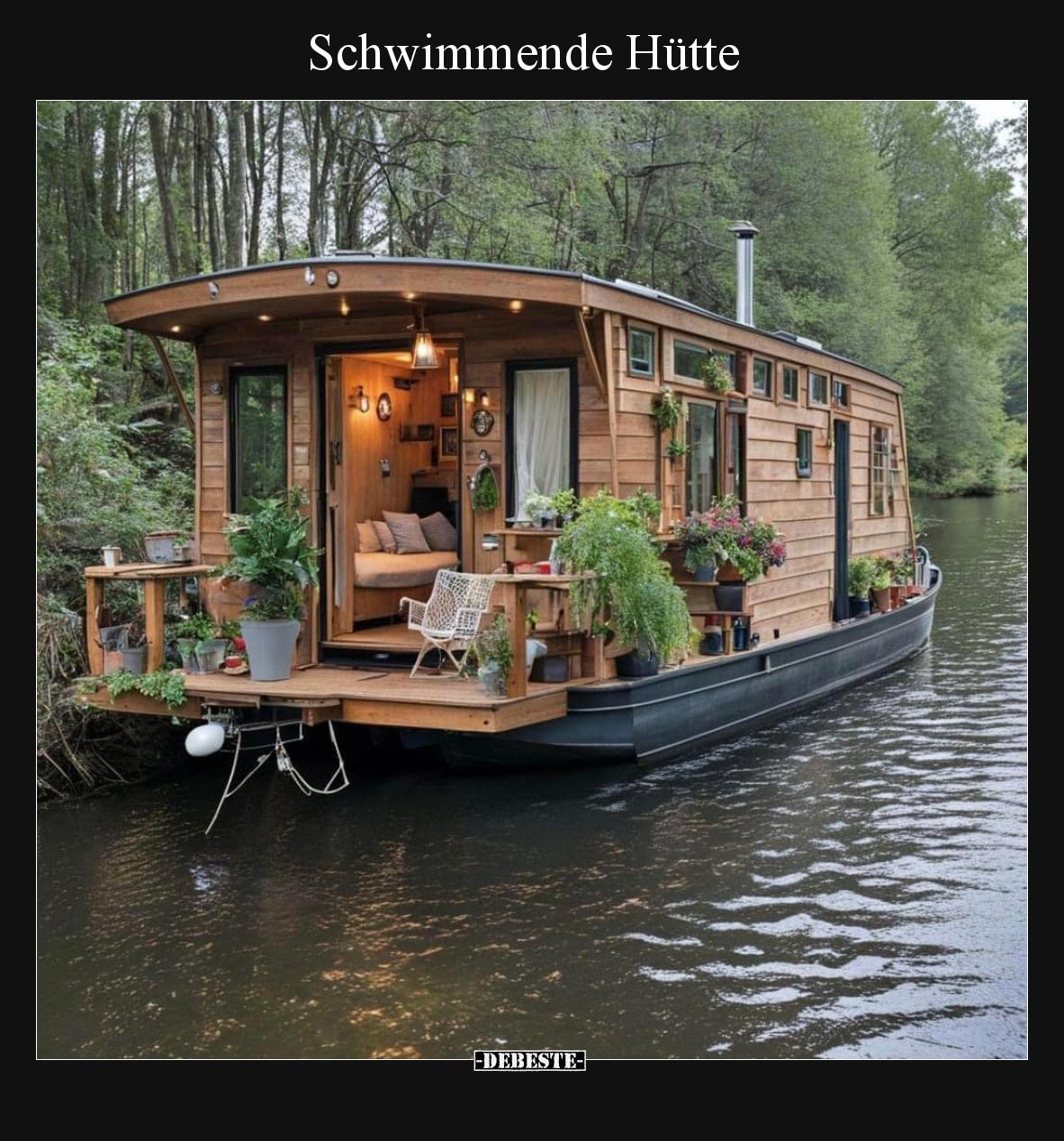 Schwimmende Hütte