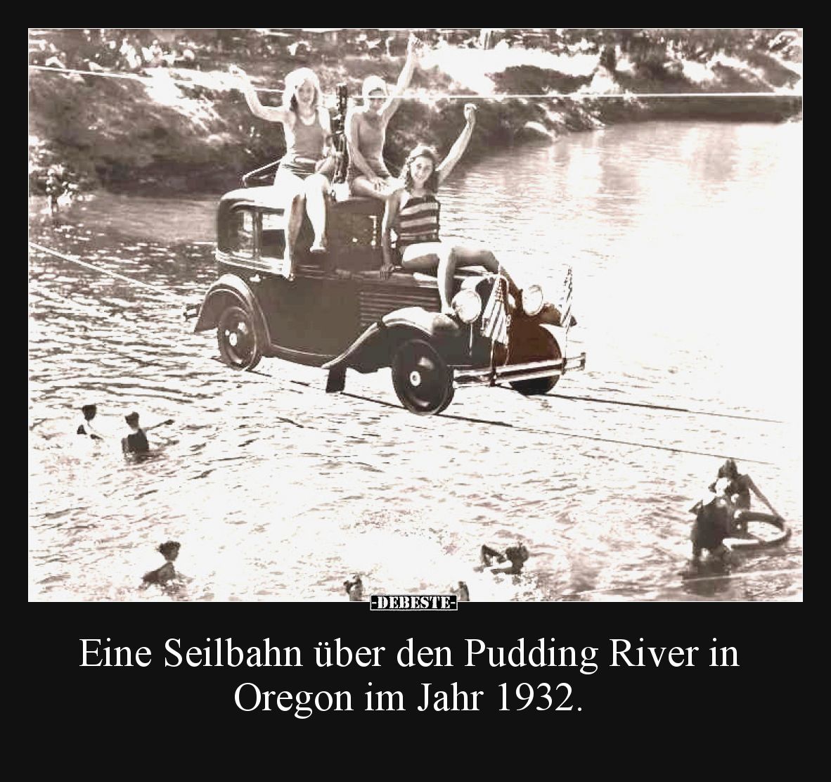 Eine Seilbahn über den Pudding River in Oregon im Jahr.. - Lustige Bilder | DEBESTE.de