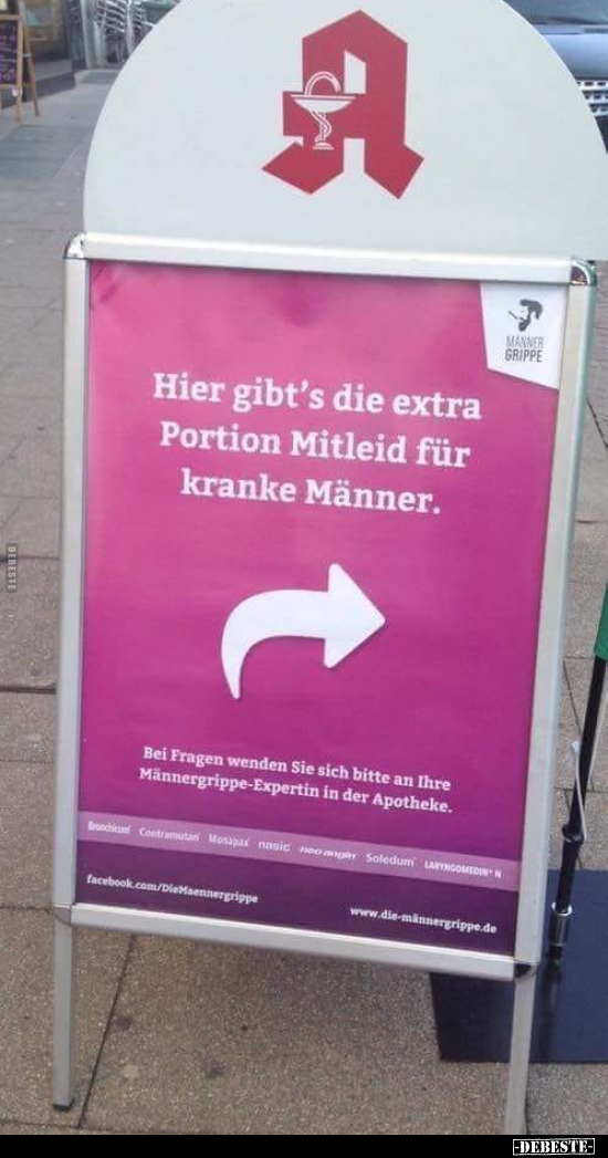 Hier gibt's die extra  Portion Mitleid für kranke Männer. - Lustige Bilder | DEBESTE.de