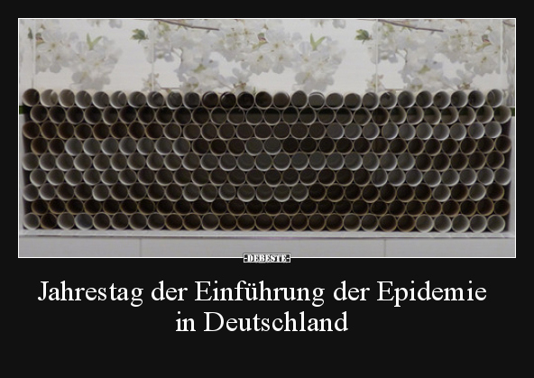 Jahrestag der Einführung der Epidemie in Deutschland..