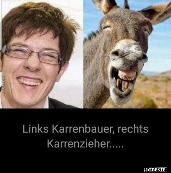 Links Karrenbauer, rechts Karrenzieher... - Lustige Bilder | DEBESTE.de