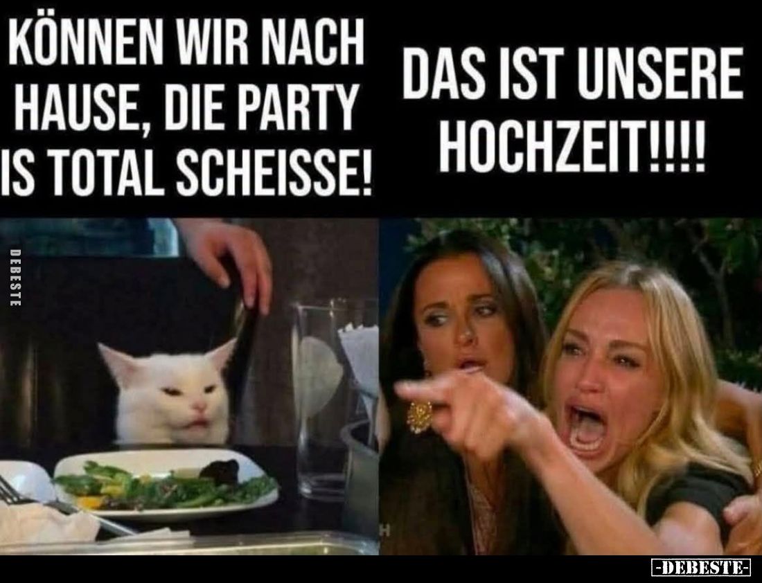Können wir nach Hause, die Party ist total scheiße!

Das ist unsere Hochzeit!