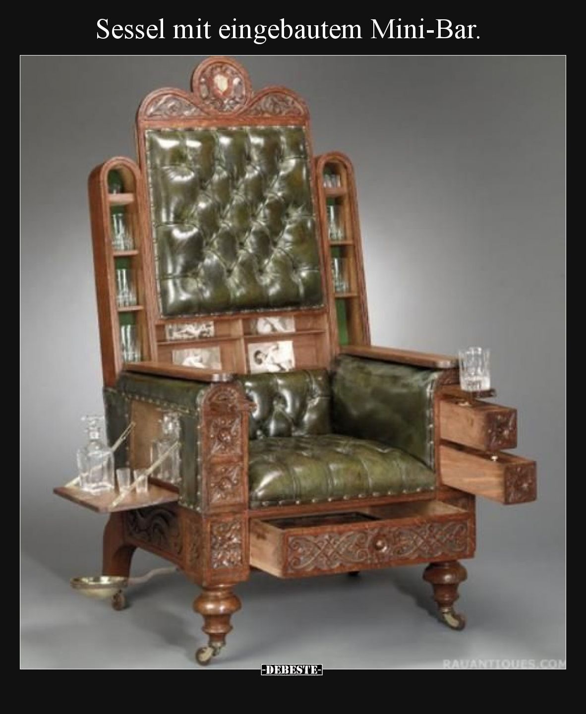 Sessel mit eingebautem Mini-Bar