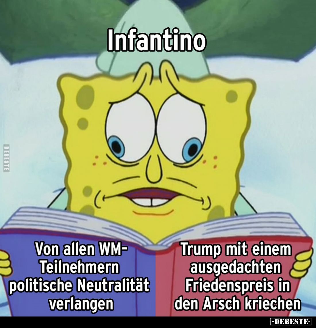 Infantino:
Von allen WM-Teilnehmern politische Neutralität verlangen. -
Trump mit einem ausgedachten Friedenspreis in den A...