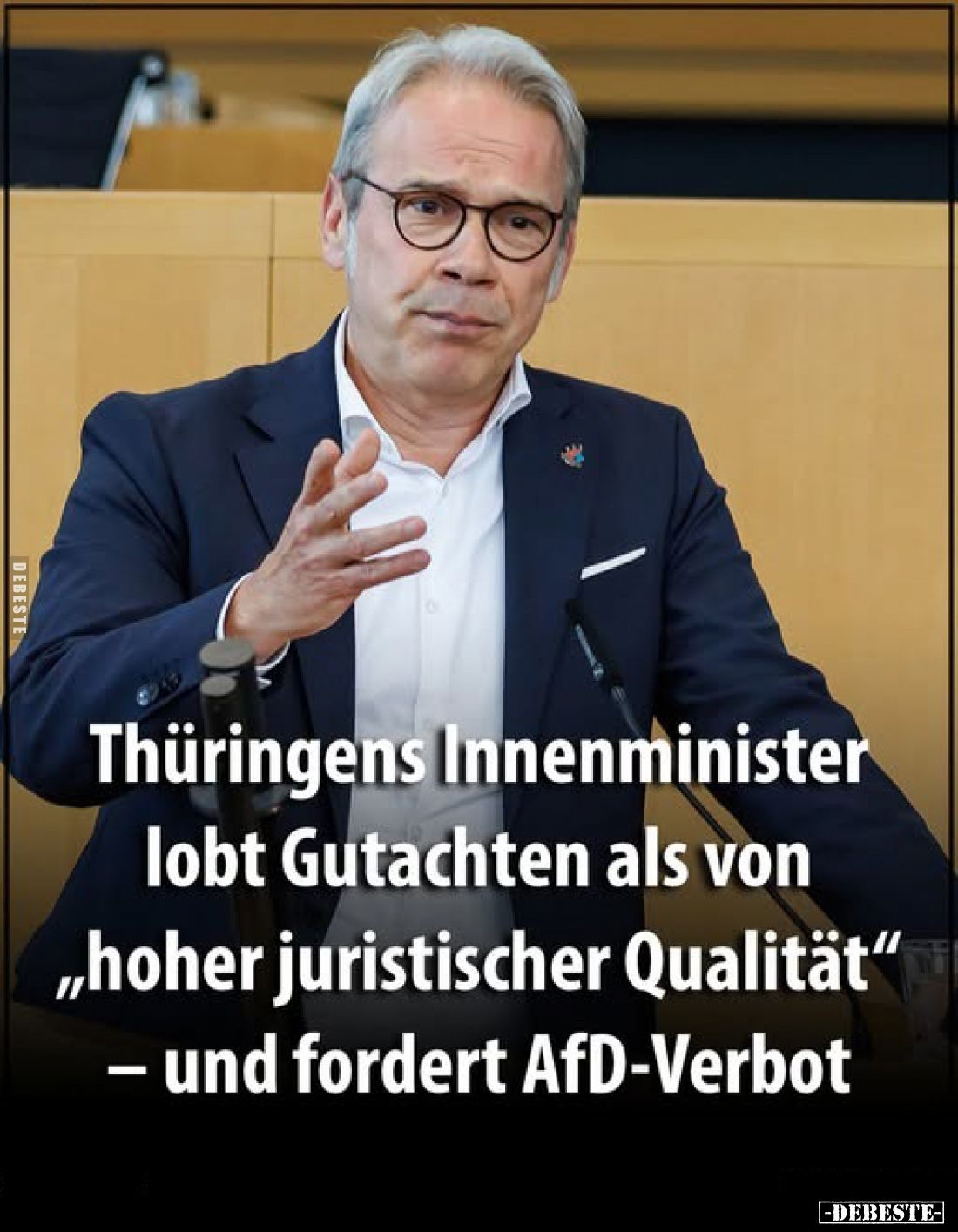 Thüringens Innenminister lobt Gutachten als von „hoher juristischer Qualität“ – und fordert AfD-Verbot.
