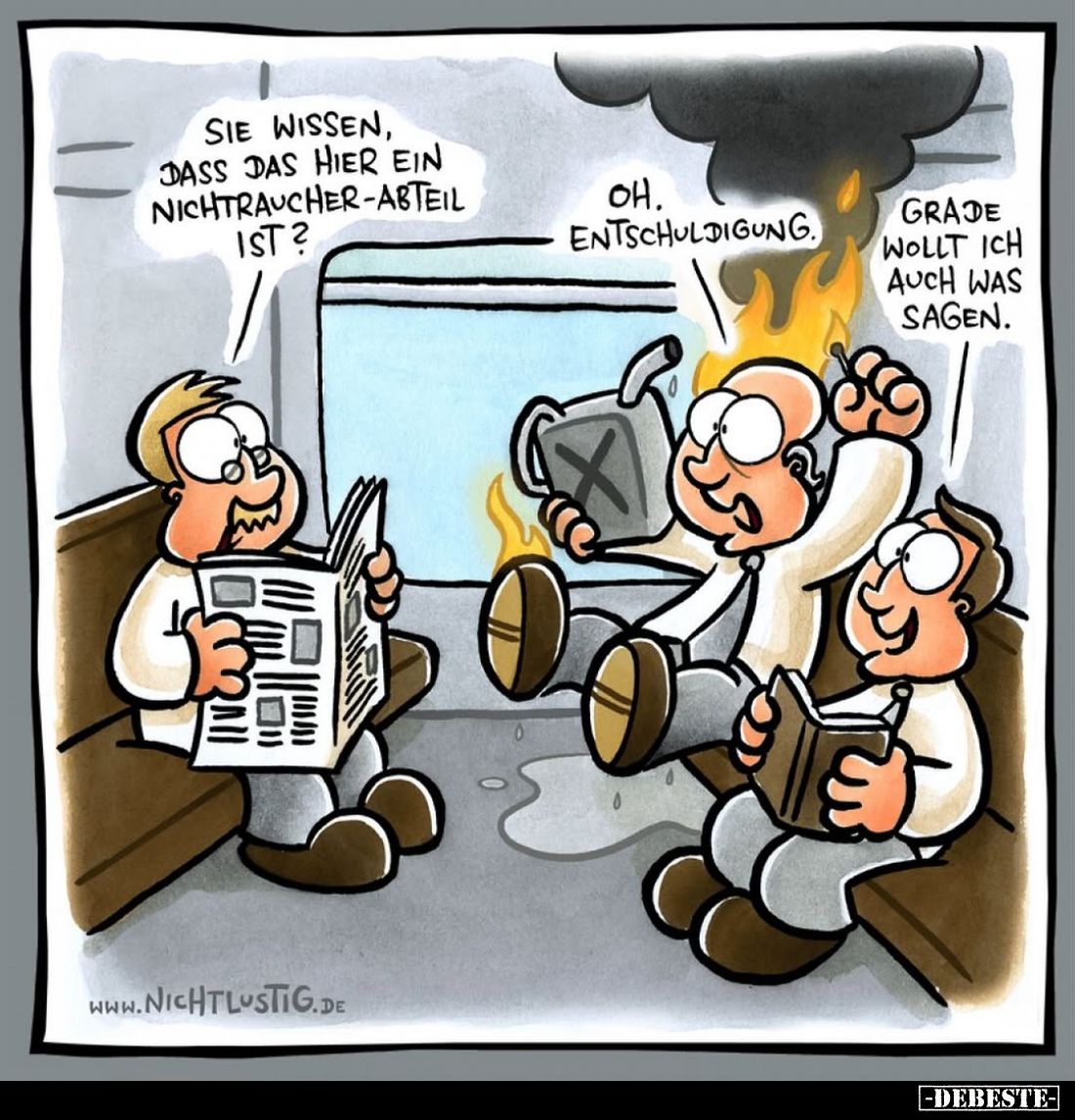 Sie wissen, dass das hier ein Nichtraucher-Abteil.. - Lustige Bilder | DEBESTE.de