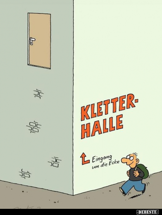 Kletterhalle. Eingang um die Ecke.