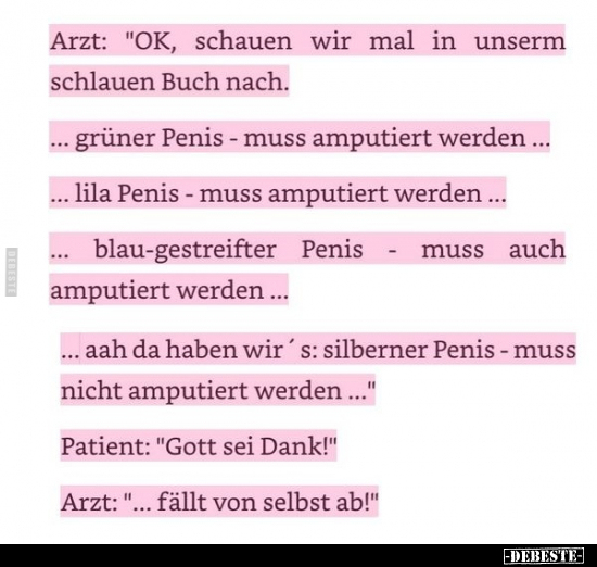 Arzt: "OK, schauen wir mal in unserm schlauen Buch.." - Lustige Bilder | DEBESTE.de