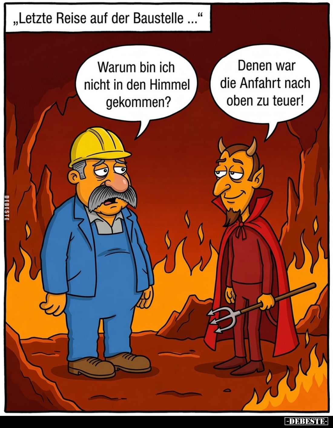 "Letzte Reise auf der Baustelle..." -
Warum bin ich nicht in den Himmel gekommen? -
Denen war die Anfahrt nach ob...