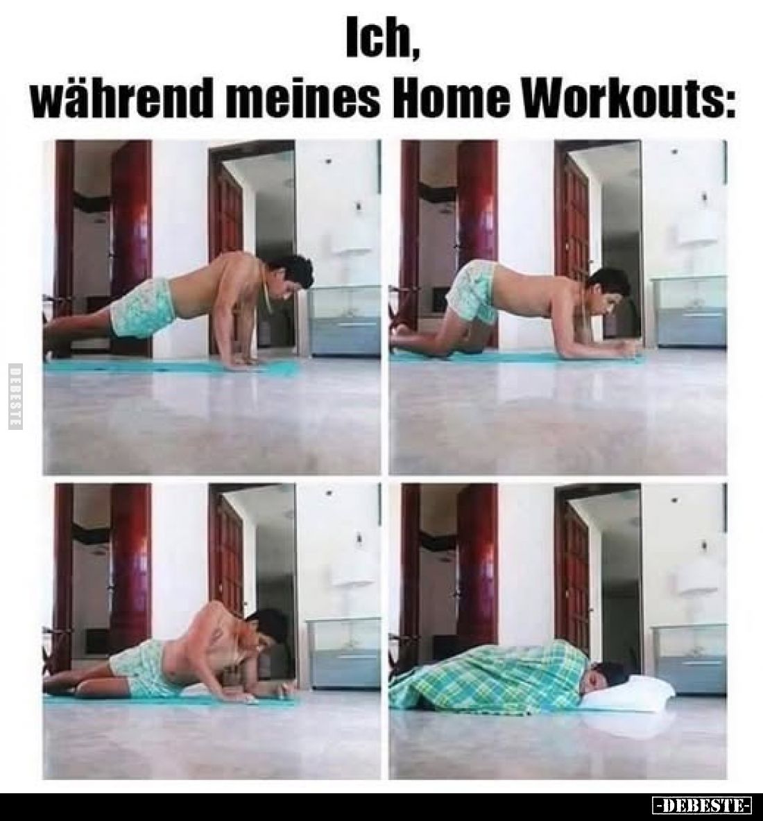 Ich, während meines Home Workouts: