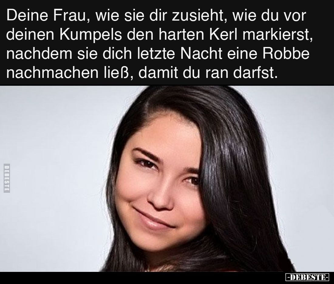 Deine Frau, wie sie dir zusieht, wie du vor deinen Kumpels den harten Kerl markierst, nachdem sie dich letzte Nacht eine Robb...