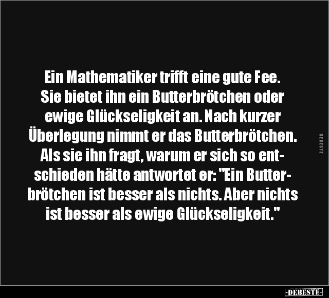 Ein Mathematiker trifft eine gute Fee.. - Lustige Bilder | DEBESTE.de