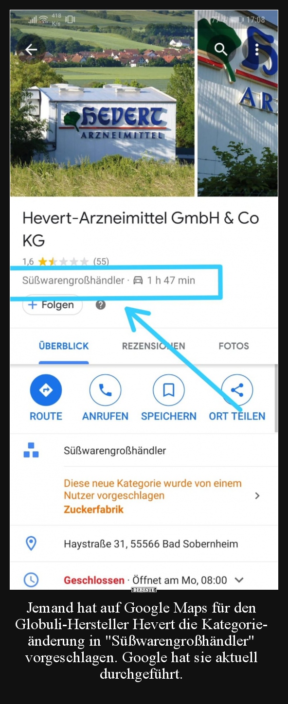 Jemand hat auf Google Maps für den Globuli-Hersteller.. - Lustige Bilder | DEBESTE.de
