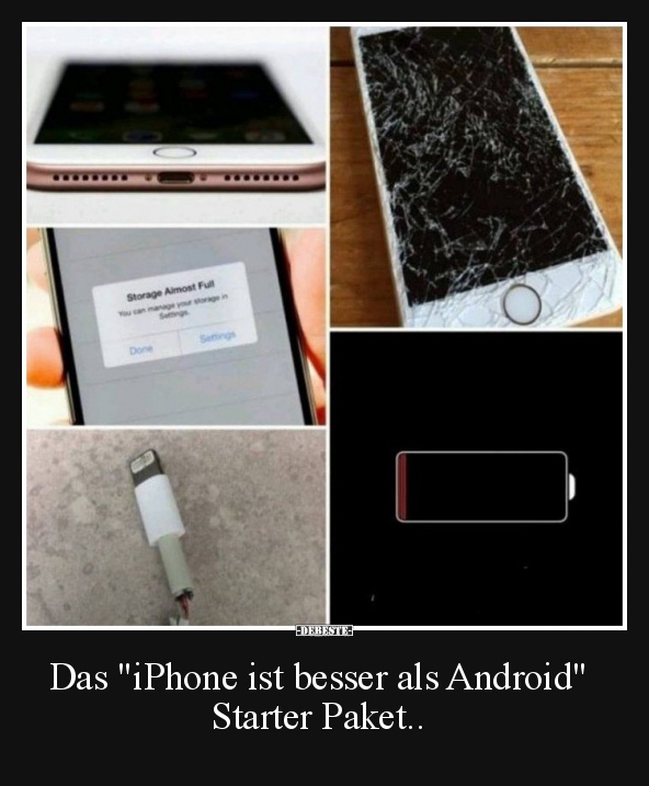 Das 'iPhone ist besser als Android' Starter Paket.. - Lustige Bilder | DEBESTE.de