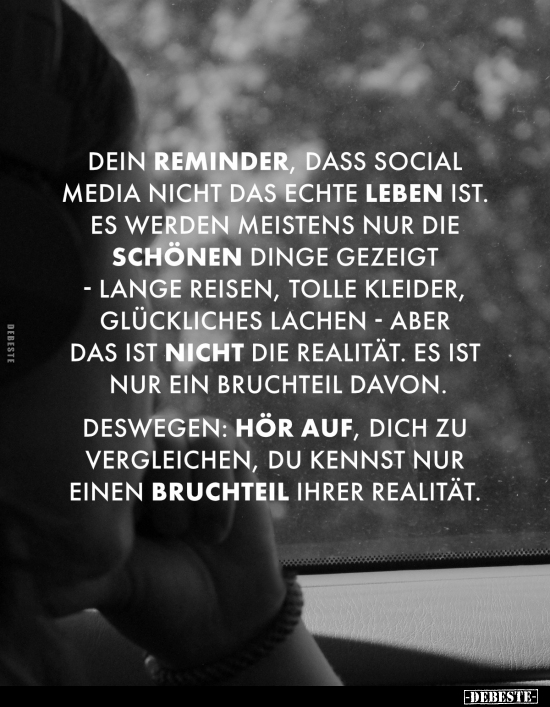 Dein Reminder, dass Social Media nicht das echte Leben ist.. - Lustige Bilder | DEBESTE.de