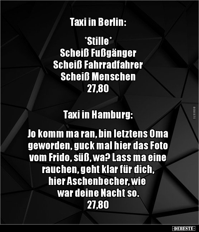 Taxi in Berlin: *Stille*Scheiß FußgängerScheiß.. - Lustige Bilder | DEBESTE.de