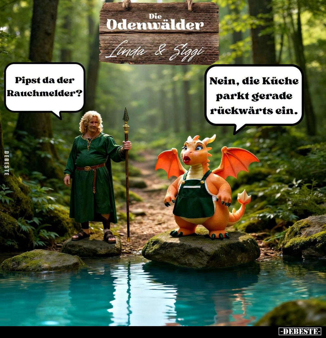 Die Odenwälder Linda und Siggi. -
Pipst da der Rauchmelder? -
Nein, die Küche parkt gerade rückwärts ein.