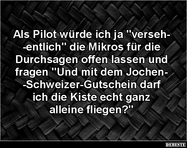 Als Pilot würde ich ja "versehentlich" die Mikros.. - Lustige Bilder | DEBESTE.de