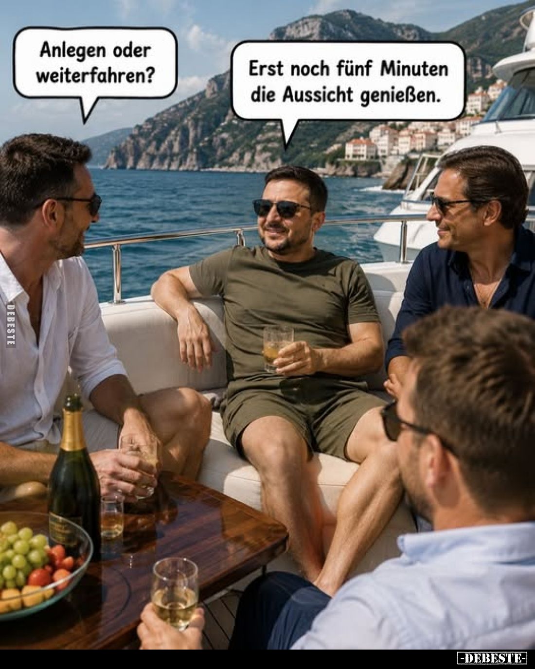 Anlegen oder weiterfahren? -
Erst noch fünf Minuten die Aussicht genießen.