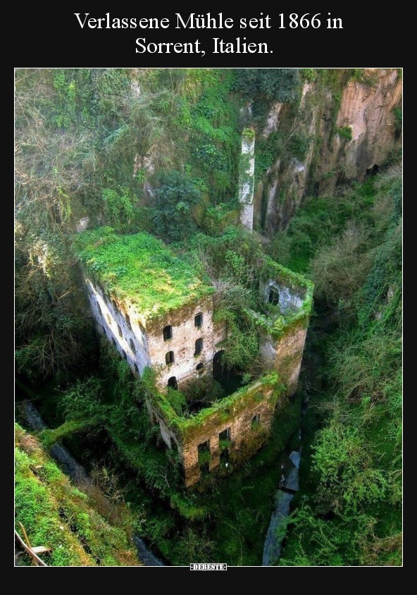 Verlassene Mühle seit 1866 in Sorrent, Italien...