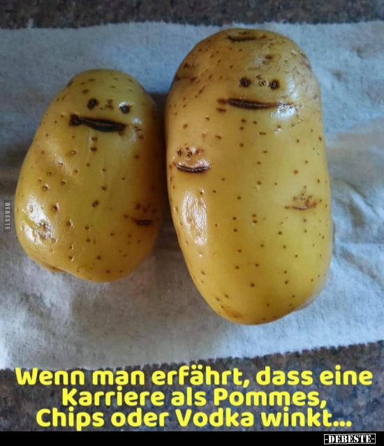 Wenn man erfährt, dass eine Karriere als Pommes, Chips oder..