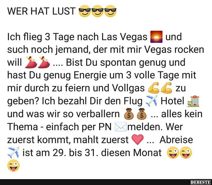 Ich flieg 3 Tage nach Las Vegas..