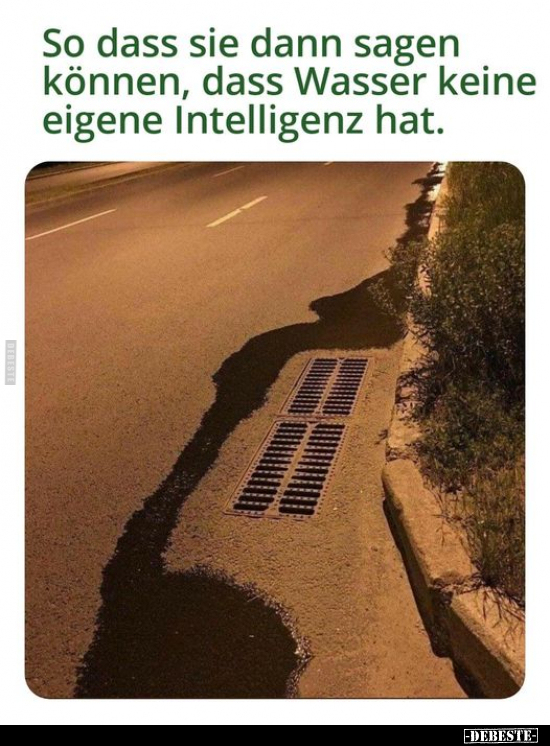 So dass sie dann sagen können, dass Wasser keine eigene..