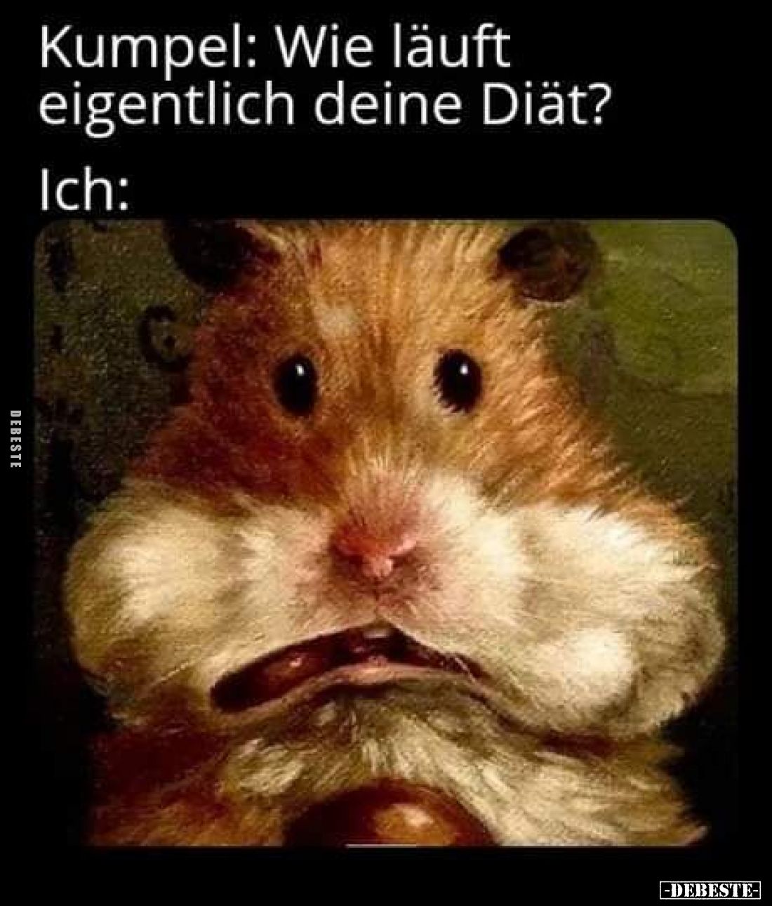 Kumpel: Wie läuft eigentlich deine Diät?
Ich: