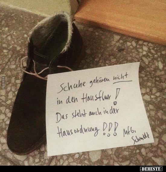 Schuhe gehören nicht in den Hausflur!.. - Lustige Bilder | DEBESTE.de