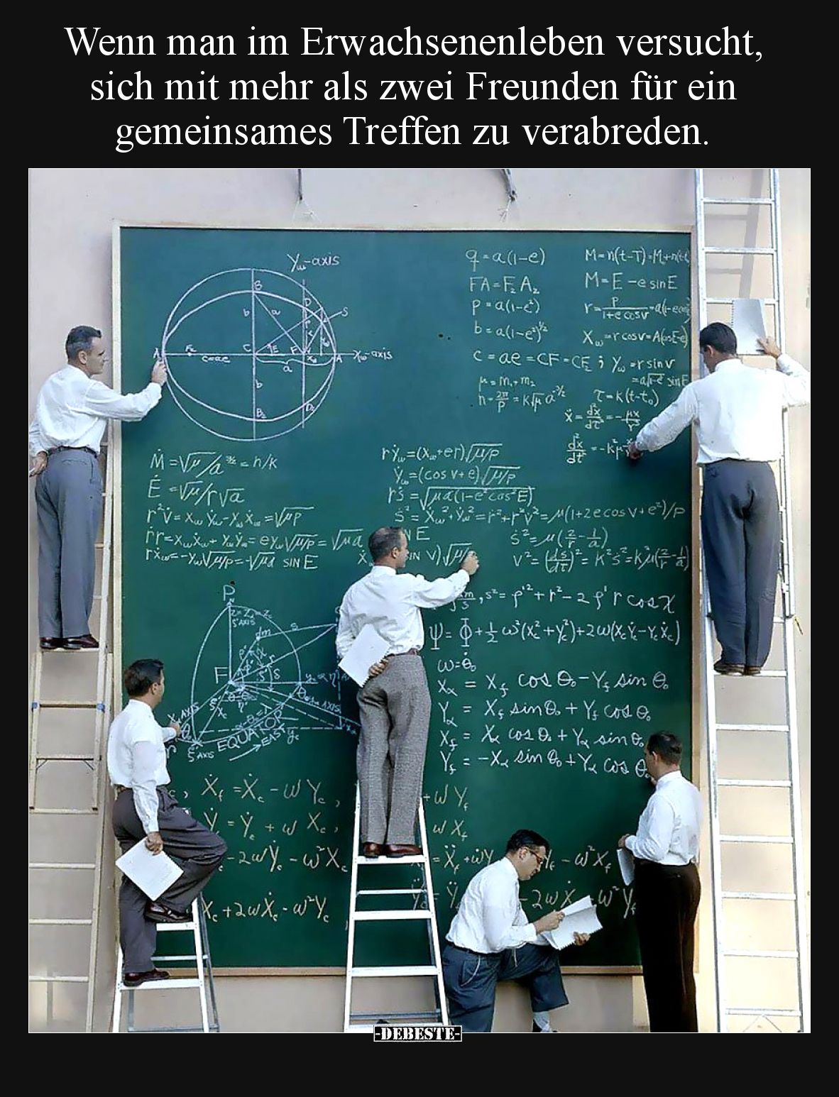 Wenn man im Erwachsenenleben versucht, sich mit mehr als zwei Freunden für ein gemeinsames Treffen zu verabreden.