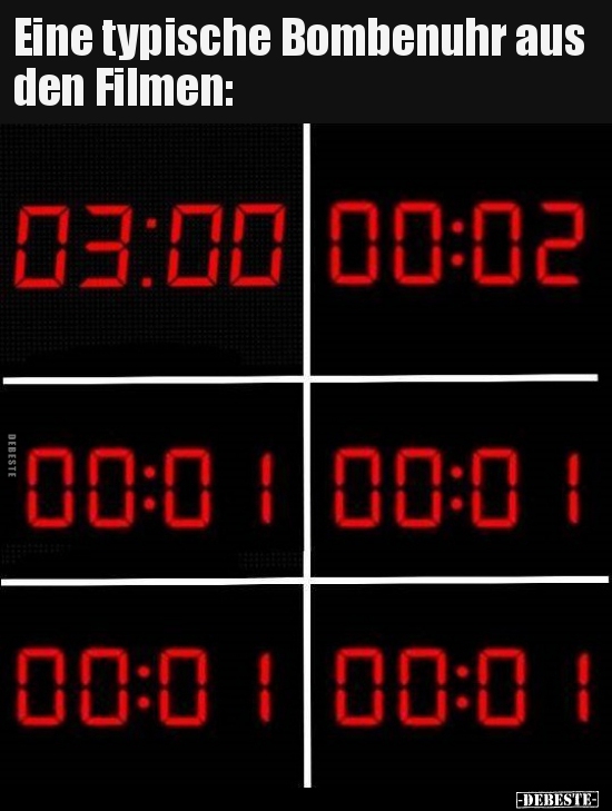 Eine typische Bombenuhr aus den Filmen..