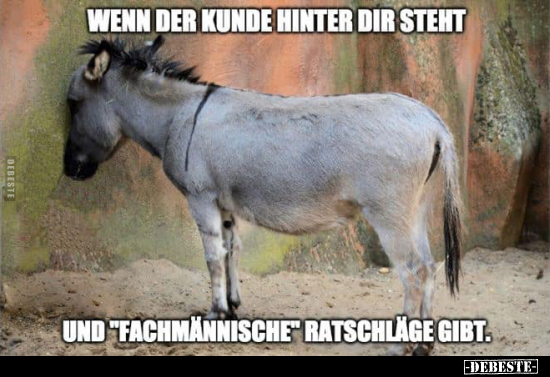 Wenn der Kunde hinter dir steht und "Fachmännische" Ratschläge gibt.