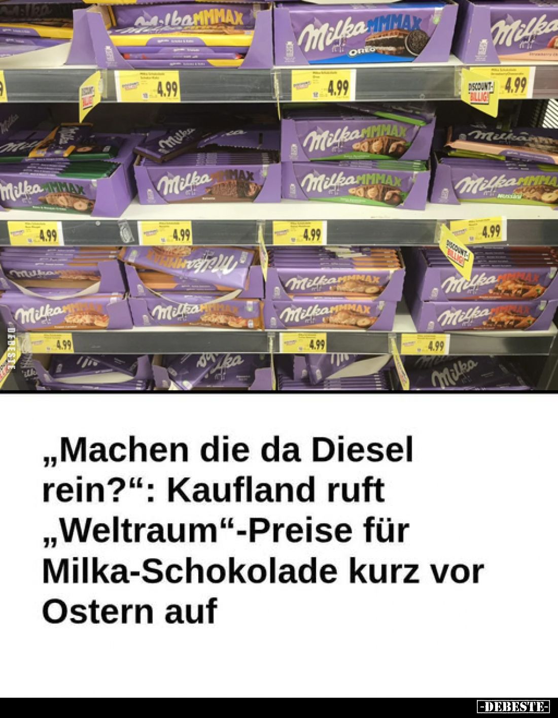 „Machen die da Diesel rein?": Kaufland ruft „Weltraum"-Preise für Milka-Schokolade kurz vor Ostern auf