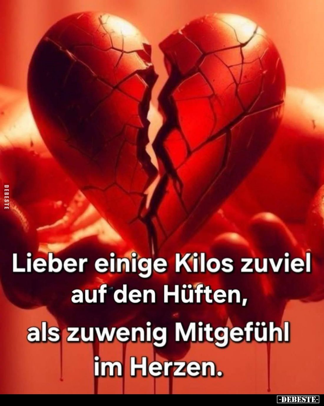 Lieber einige Kilos zu viel auf den Hüften, als zu wenig Mitgefühl im Herzen.