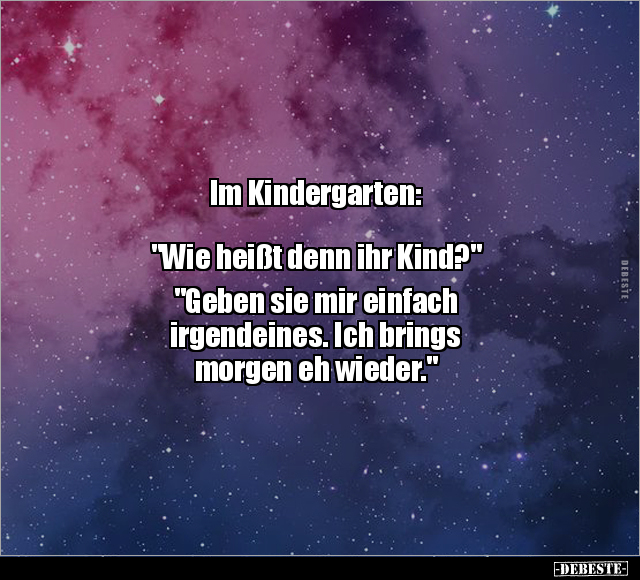 Im Kindergarten: "Wie heißt denn ihr Kind?". - Lustige Bilder | DEBESTE.de