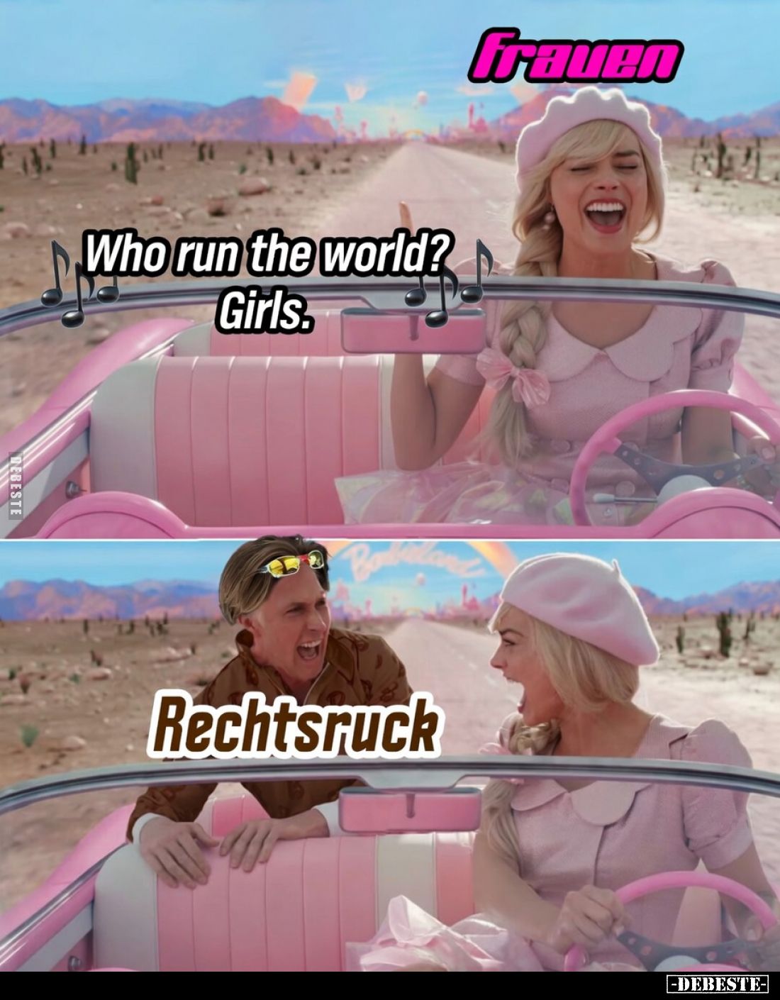 Frauen:
Who run the world? Girls. -
Rechtsruck.