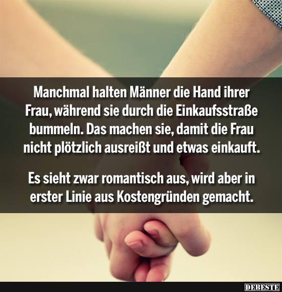 Manchmal halten Männer die Hand ihrer Frau.. - Lustige Bilder | DEBESTE.de