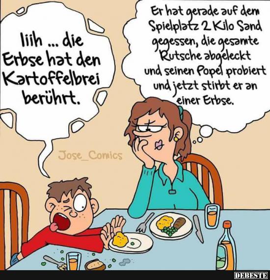liih... die Erbse hat den Kartoffelbrei berührt.. - Lustige Bilder | DEBESTE.de
