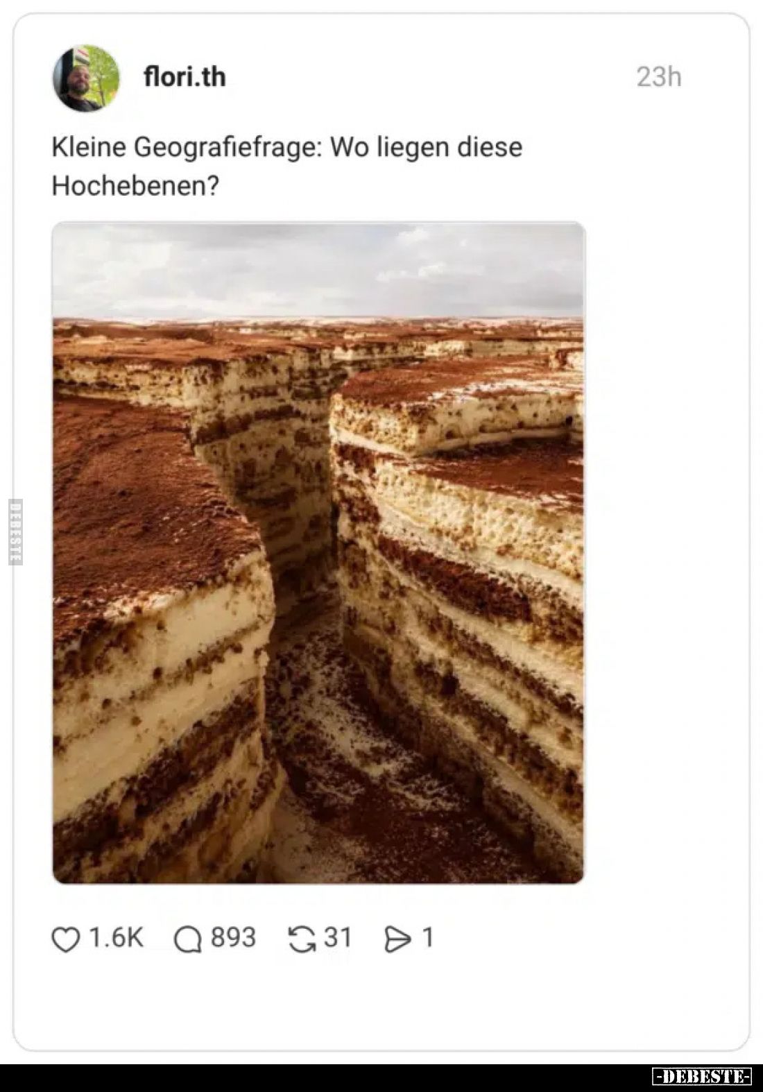 Kleine Geografiefrage: Wo liegen diese Hochebenen?