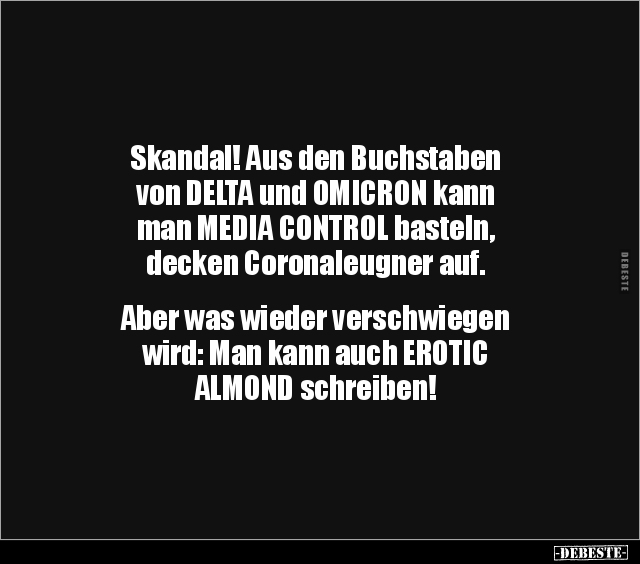Skandal! Aus den Buchstaben von DELTA und OMICRON kann.. - Lustige Bilder | DEBESTE.de