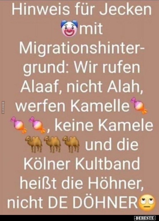 Hinweis für Jecken..