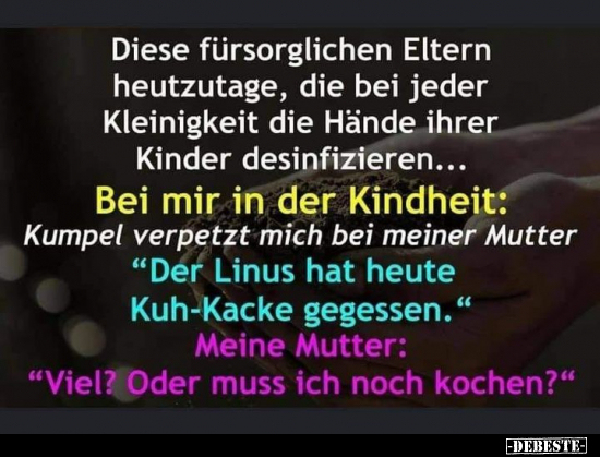 Diese fürsorglichen Eltern heutzutage, die bei jeder..