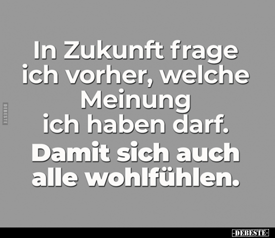 In Zukunft frage ich vorher, welche Meinung ich haben.. - Lustige Bilder | DEBESTE.de