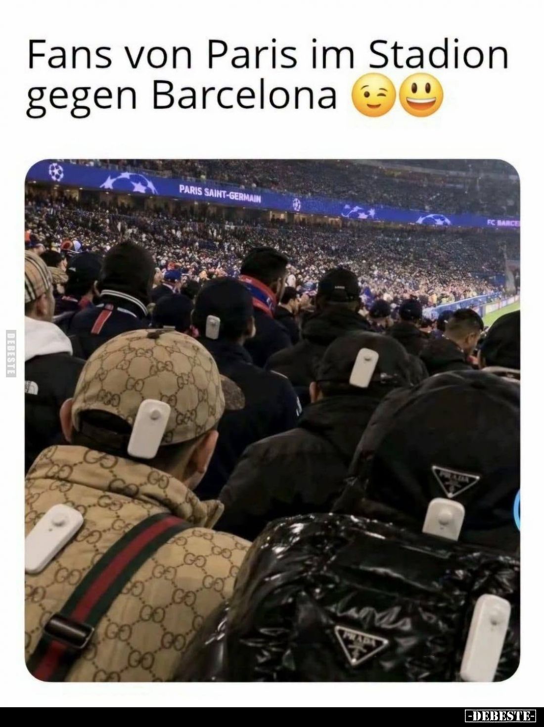Fans von Paris im Stadion gegen Barcelona.