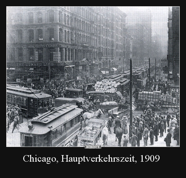 Chicago, Hauptverkehrszeit, 1909..